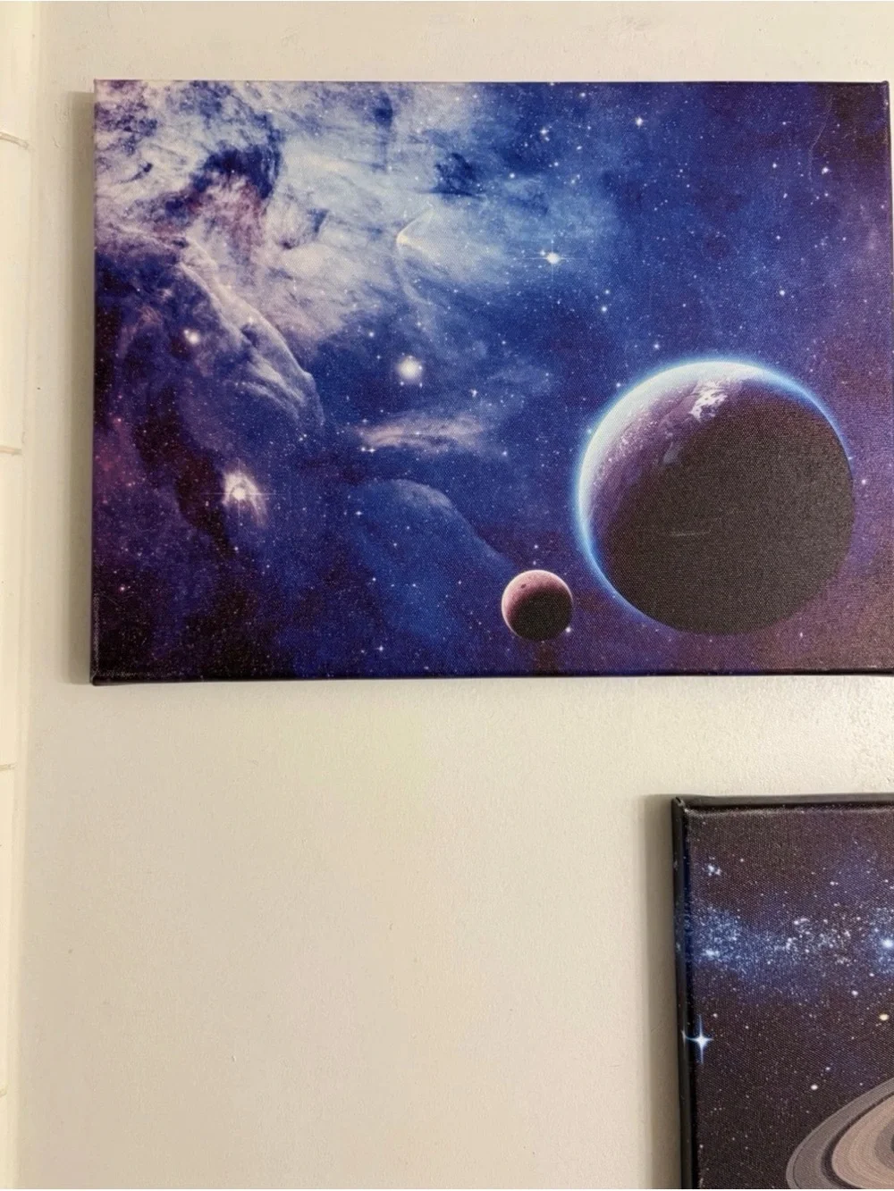 Cosmic Planets Wall Art Canvas Set - Blue & Multicolor